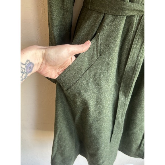 Vintage Lodenfrey Green Wool Coat Dress Heritage Loden Dark Academia 42 EU - Picture 9 of 14
